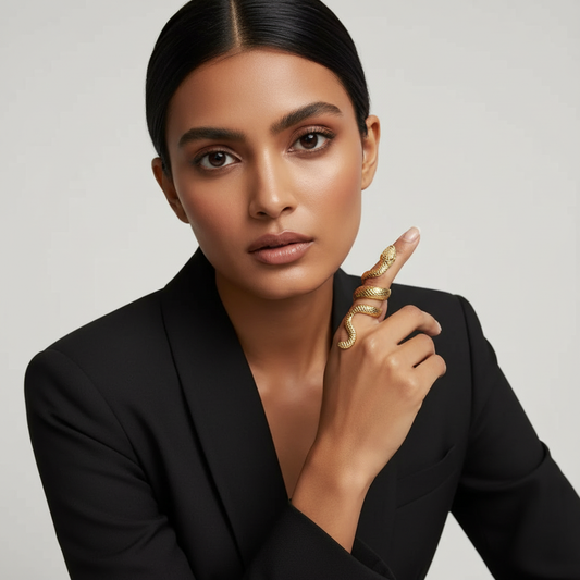 Gold Snake Statement Ring
