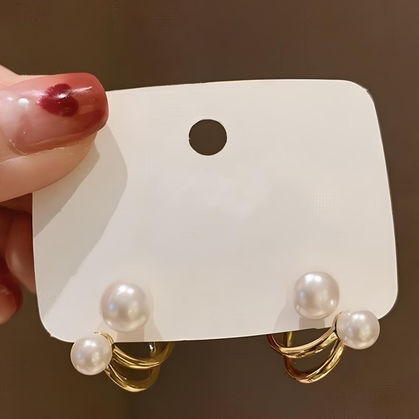 2 in 1 Elegant Double Pearl Stud Earrings