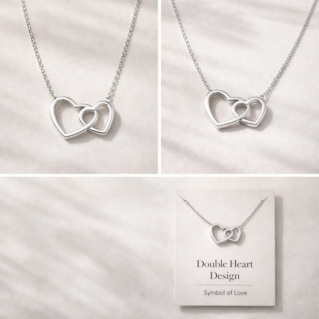 Silver Double Heart Necklace