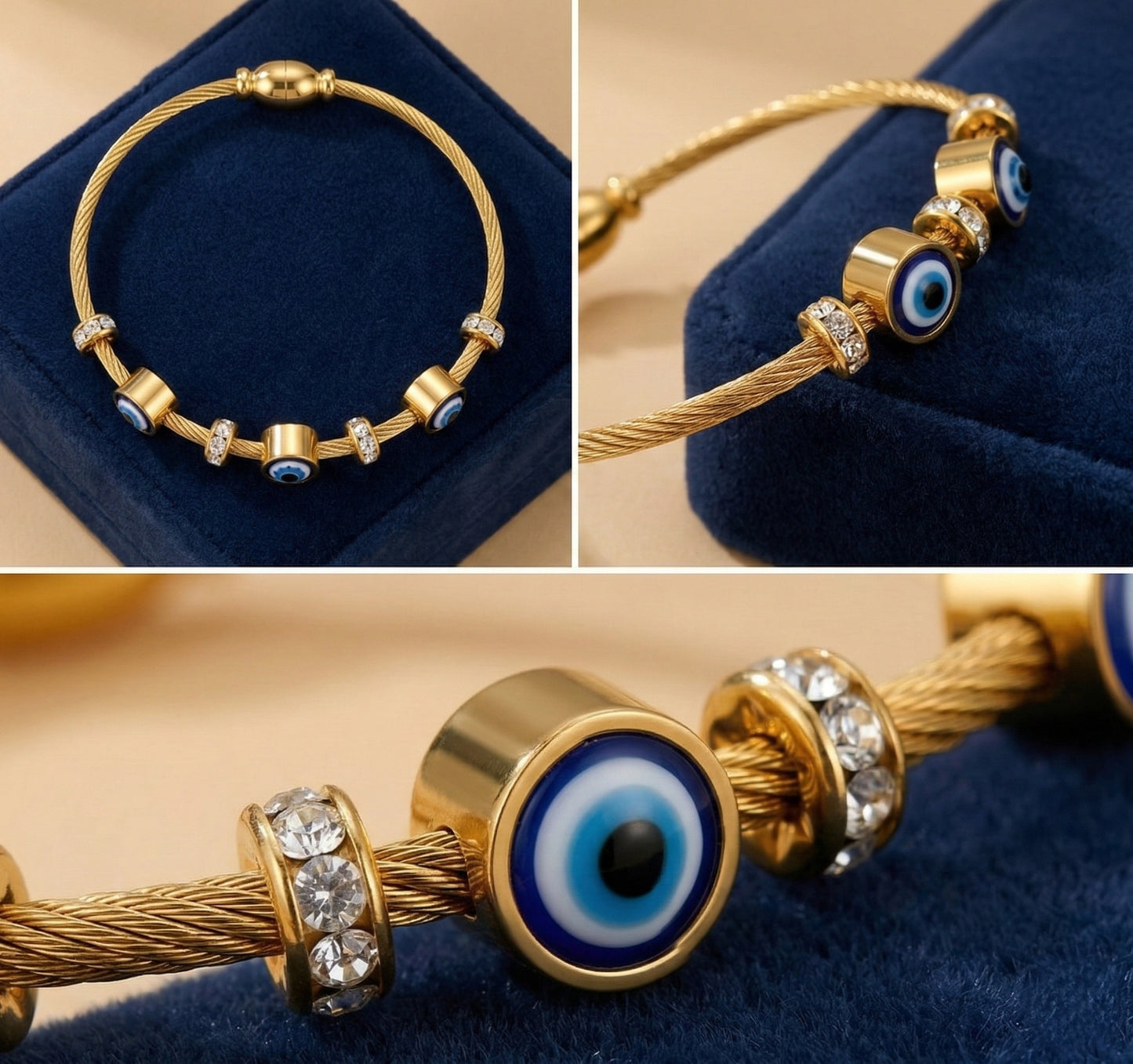 Evil Eye Bracelet with Magnetic Clasp