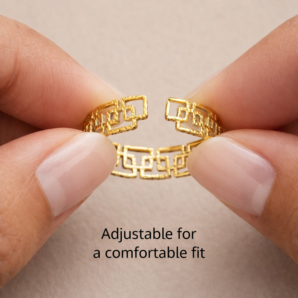 Rectangular Laps Adjustable Ring