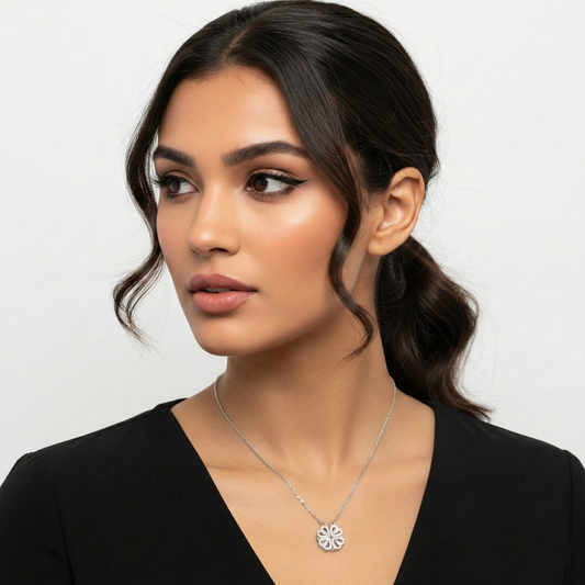 Convertible Heart Cluster Necklace - Silver