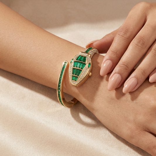 Green Bracelet Snake Watch Suitable for Medium Wrists