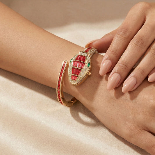 Red Bracelet Snake Watch Suitable for Medium Wrists