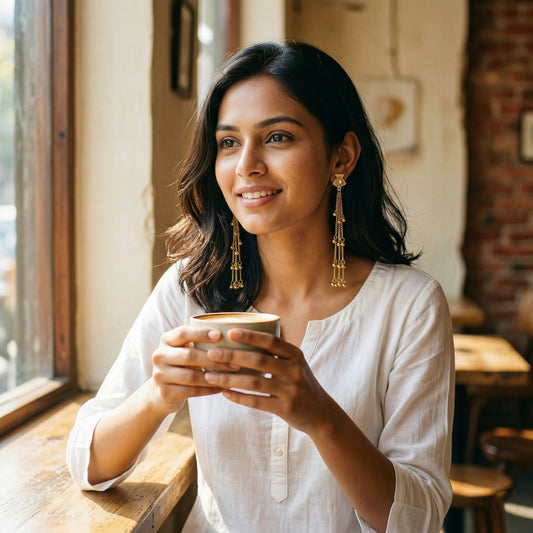 Handcrafted Kundan Stud Kashmiri Earrings