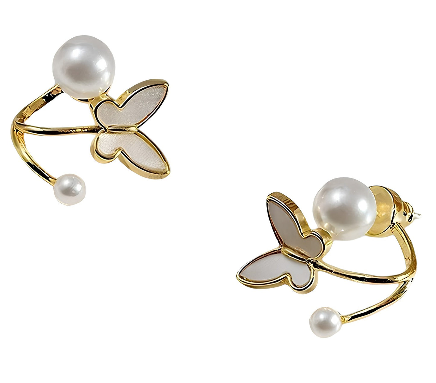 2 in 1 Butterfly Stud Earrings