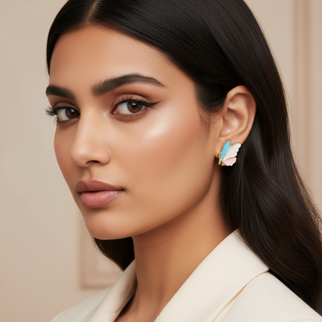 Cute Little Wings Enamel Earrings