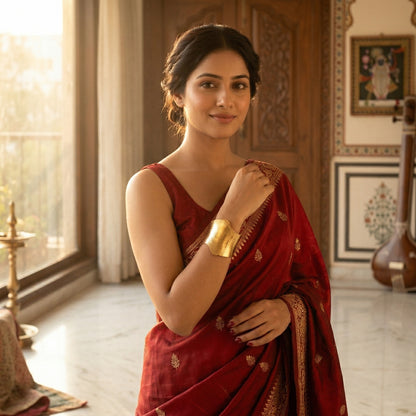 2-in-1 Open Cuff Hammered Bracelet