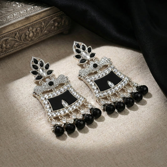 Black Jhumki Traditional Earrings