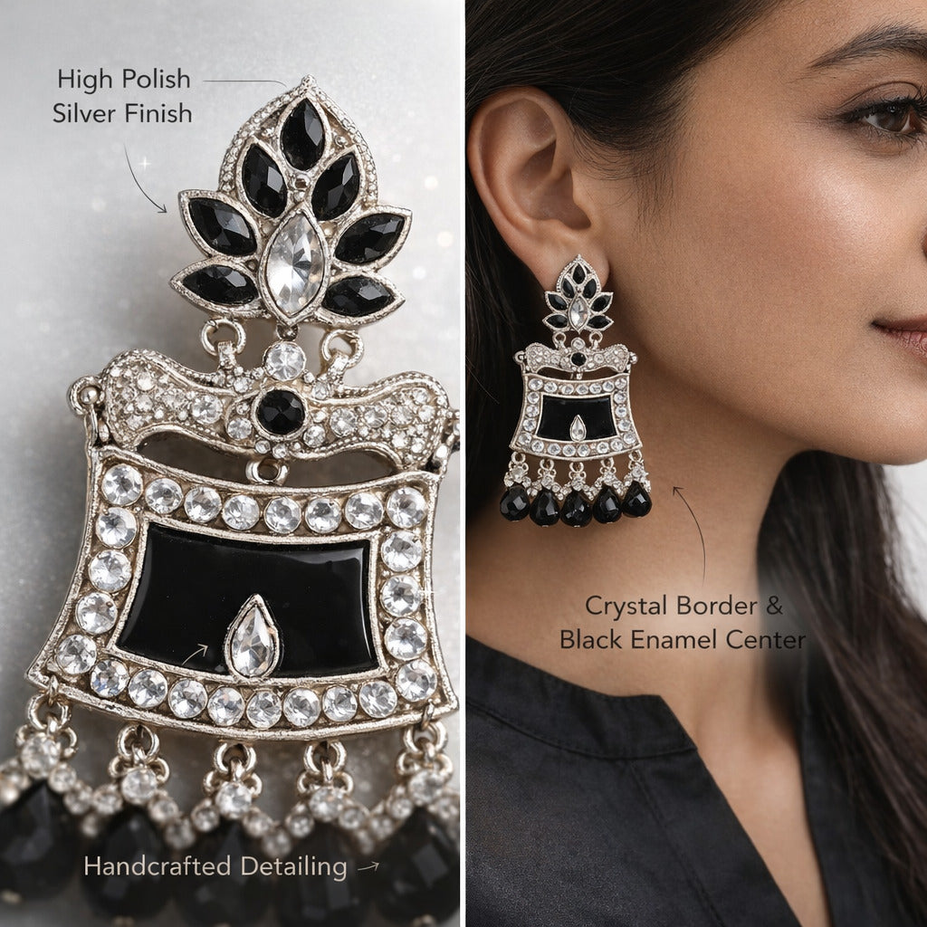 Black Jhumki Traditional Earrings