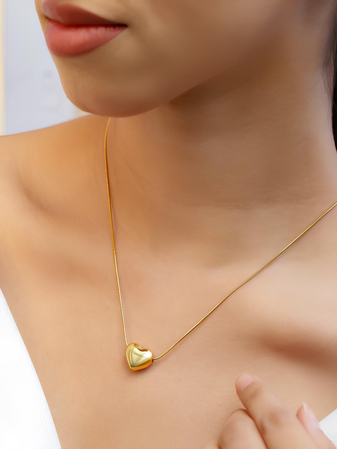 Heart Charm Chain Locket Necklace