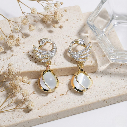 Swan Drop Earrings