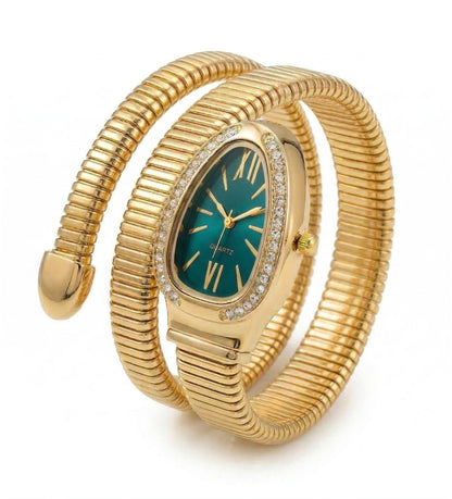 Snake Wrap Watch Green Dial