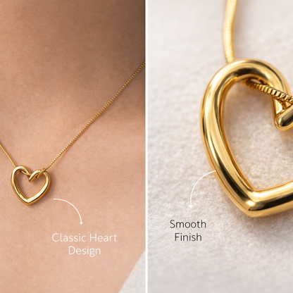 Loose Heart Necklace Gold