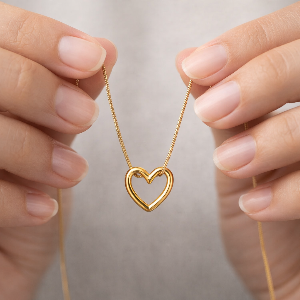 Loose Heart Necklace Gold
