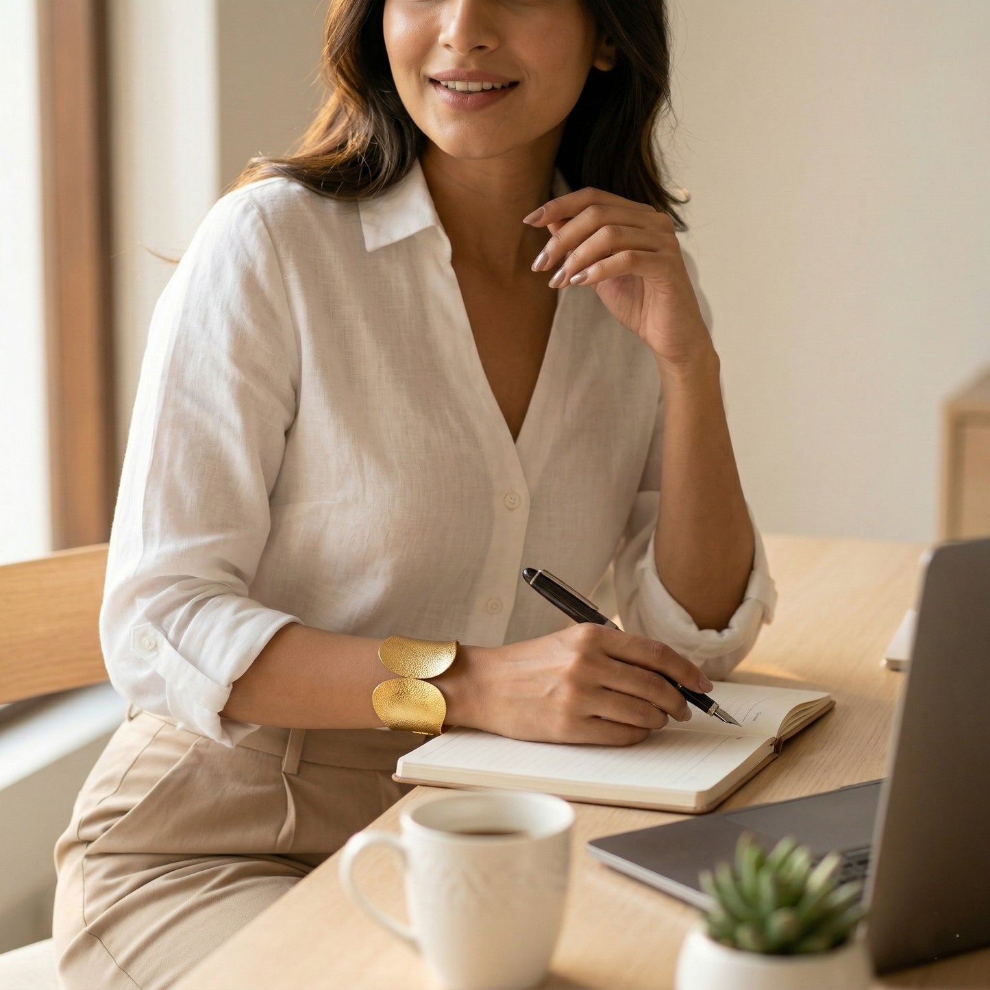 2-in-1 Open Cuff Hammered Bracelet