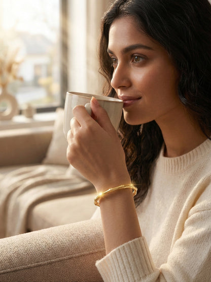 Gold Plated Bamboo Bracelet