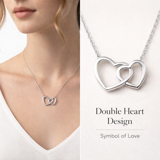 Silver Double Heart Necklace