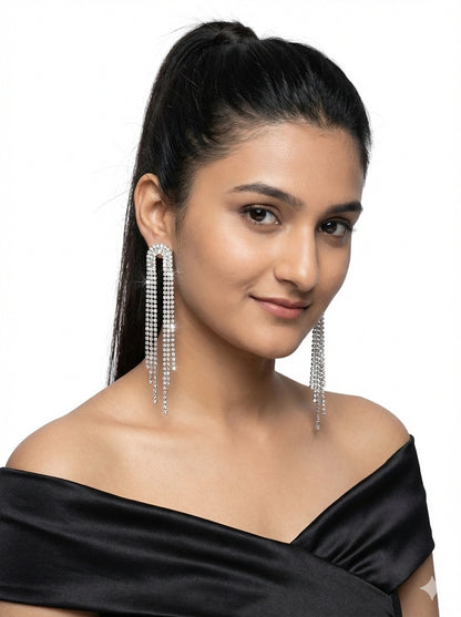 Silver Fringe Tassel Earrings