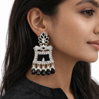 Black Jhumki Traditional Earrings