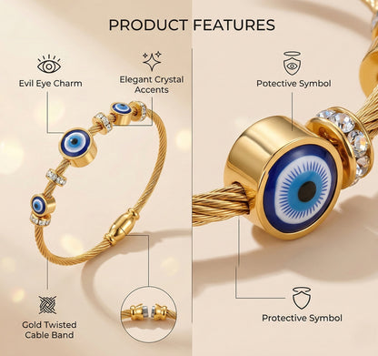Evil Eye Bracelet with Magnetic Clasp