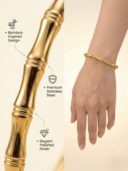 Gold Plated Bamboo Bracelet