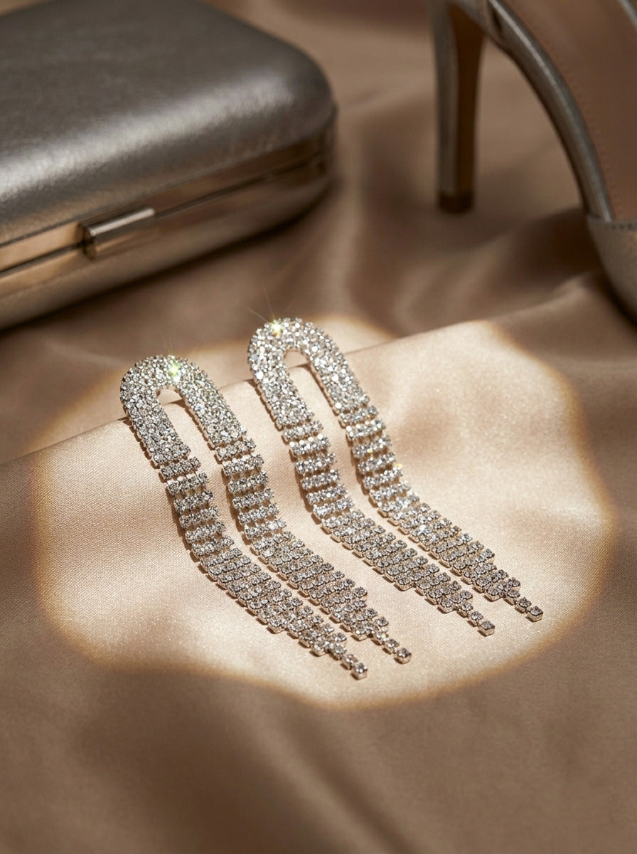 Silver Fringe Tassel Earrings