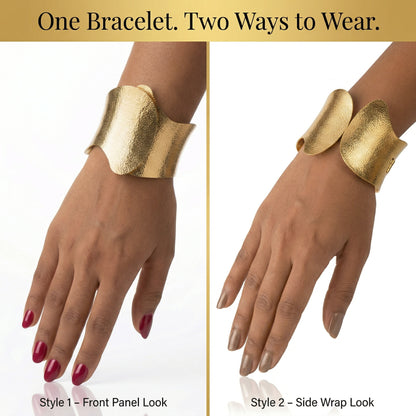 2-in-1 Open Cuff Hammered Bracelet
