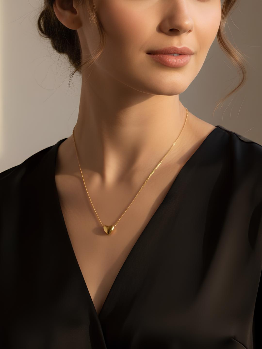 Heart Charm Chain Locket Necklace