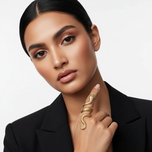 Gold Snake Statement Ring