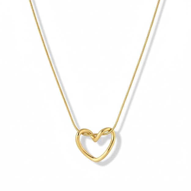 Loose Heart Necklace Gold