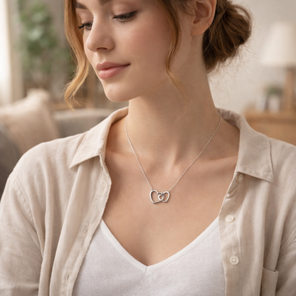 Silver Double Heart Necklace