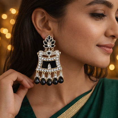 Black Jhumki Traditional Earrings