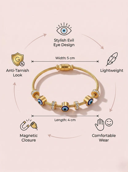 Evil Eye Bracelet with Magnetic Clasp