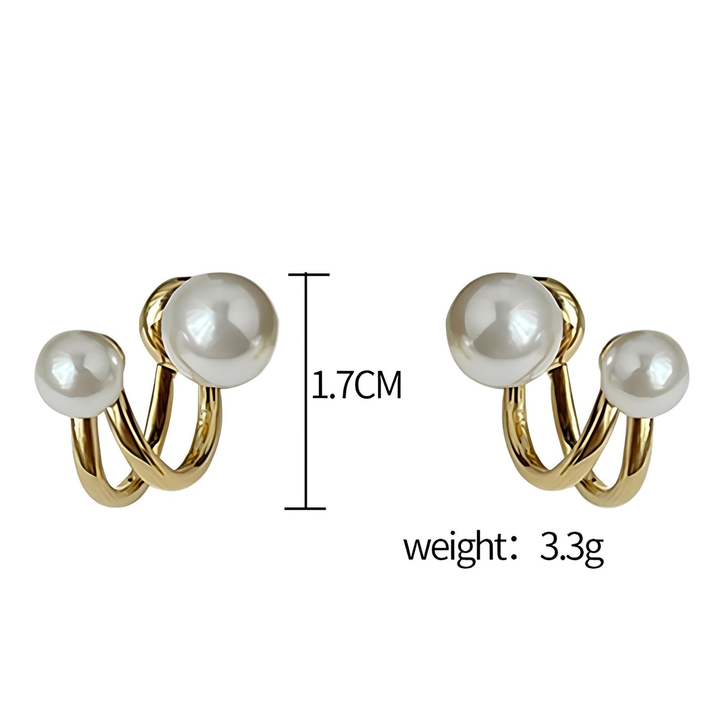 2 in 1 Elegant Double Pearl Stud Earrings
