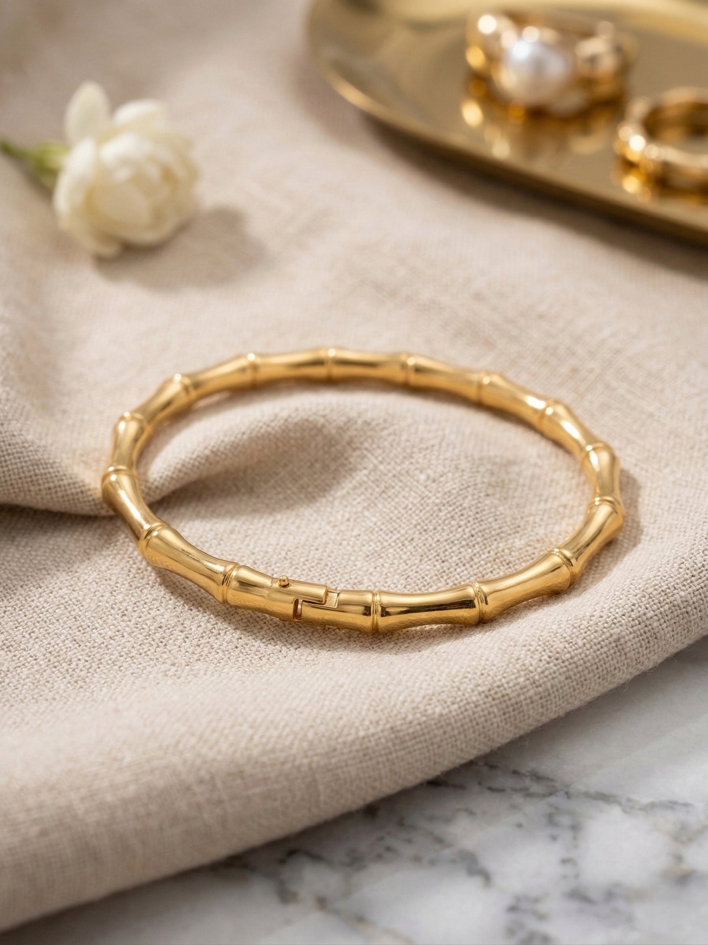 Gold Plated Bamboo Bracelet