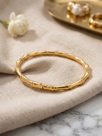 Gold Plated Bamboo Bracelet