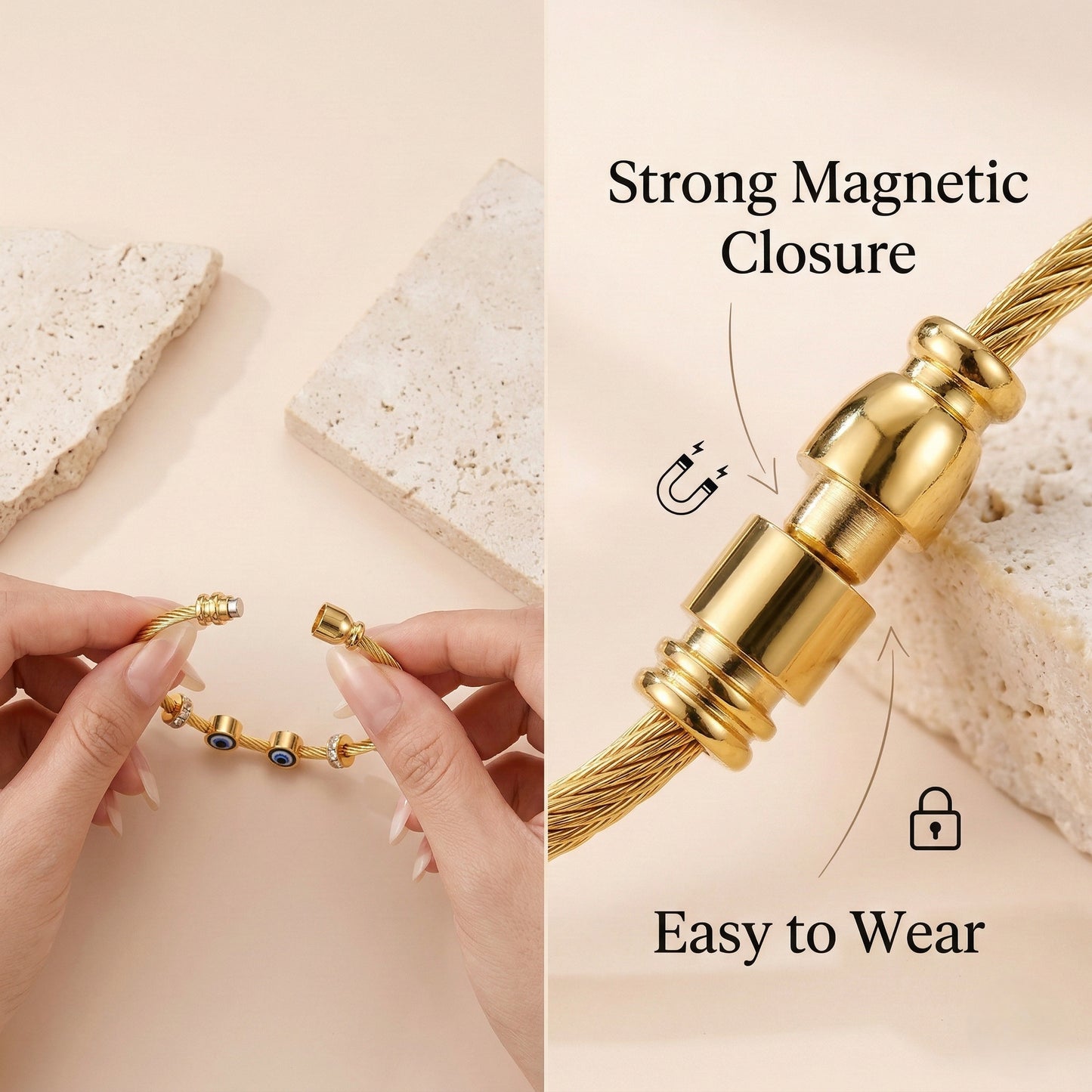 Evil Eye Bracelet with Magnetic Clasp