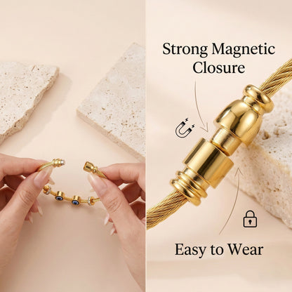 Evil Eye Bracelet with Magnetic Clasp