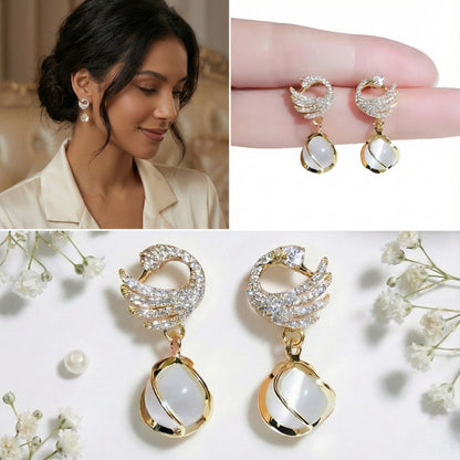 Swan Drop Earrings