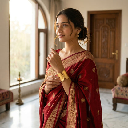 2-in-1 Open Cuff Hammered Bracelet