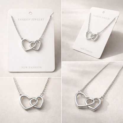 Silver Double Heart Necklace