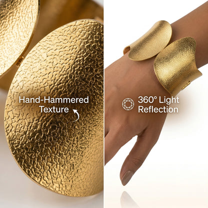 2-in-1 Open Cuff Hammered Bracelet