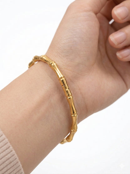 Gold Plated Bamboo Bracelet
