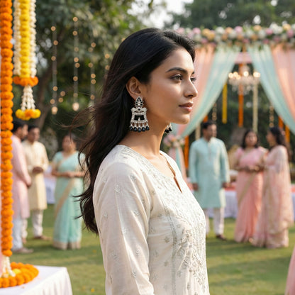 Black Jhumki Traditional Earrings