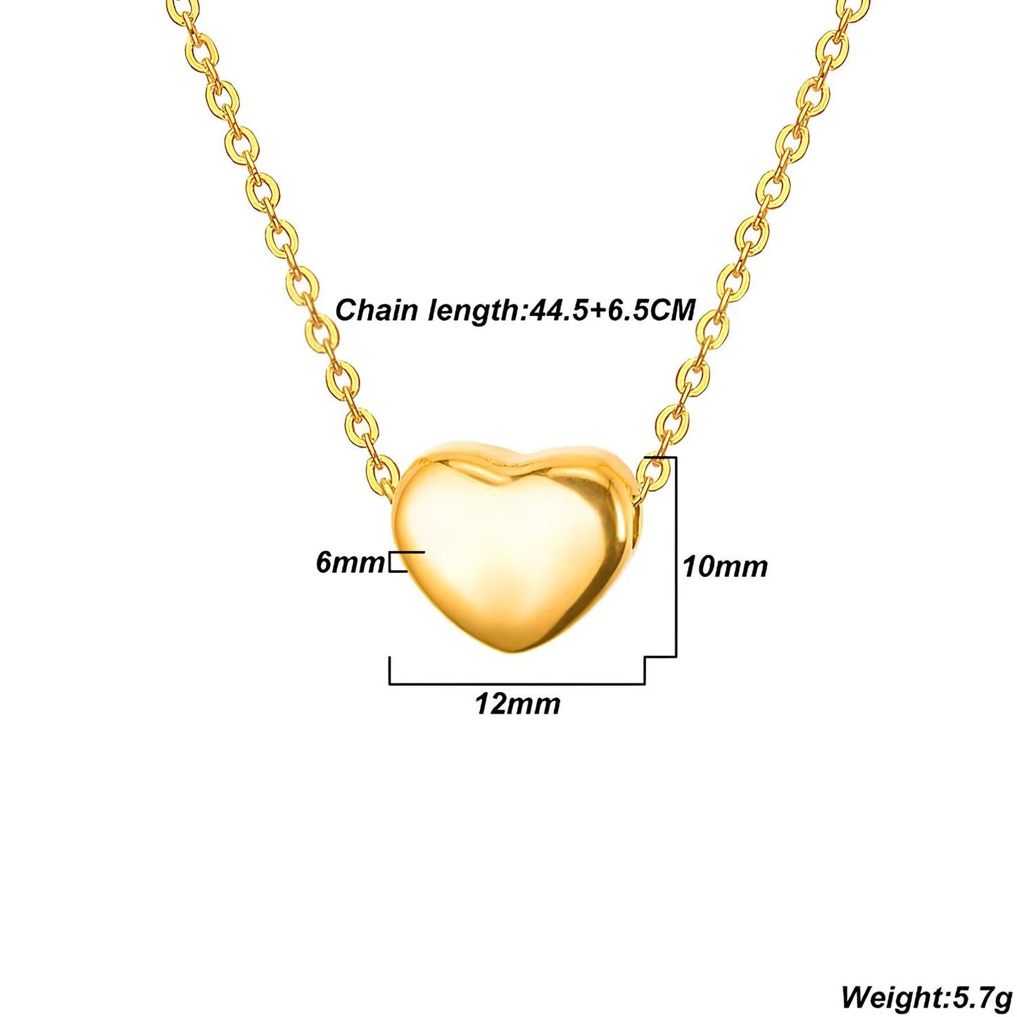Heart Charm Chain Locket Necklace