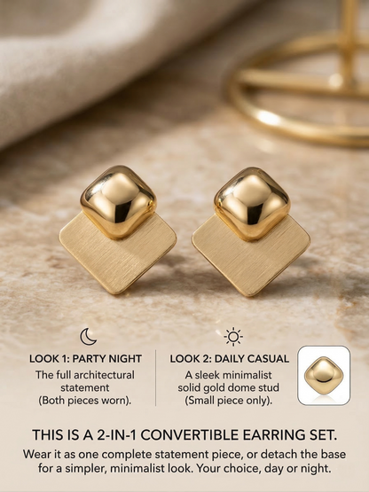 Convertible Geometric Design Earrings