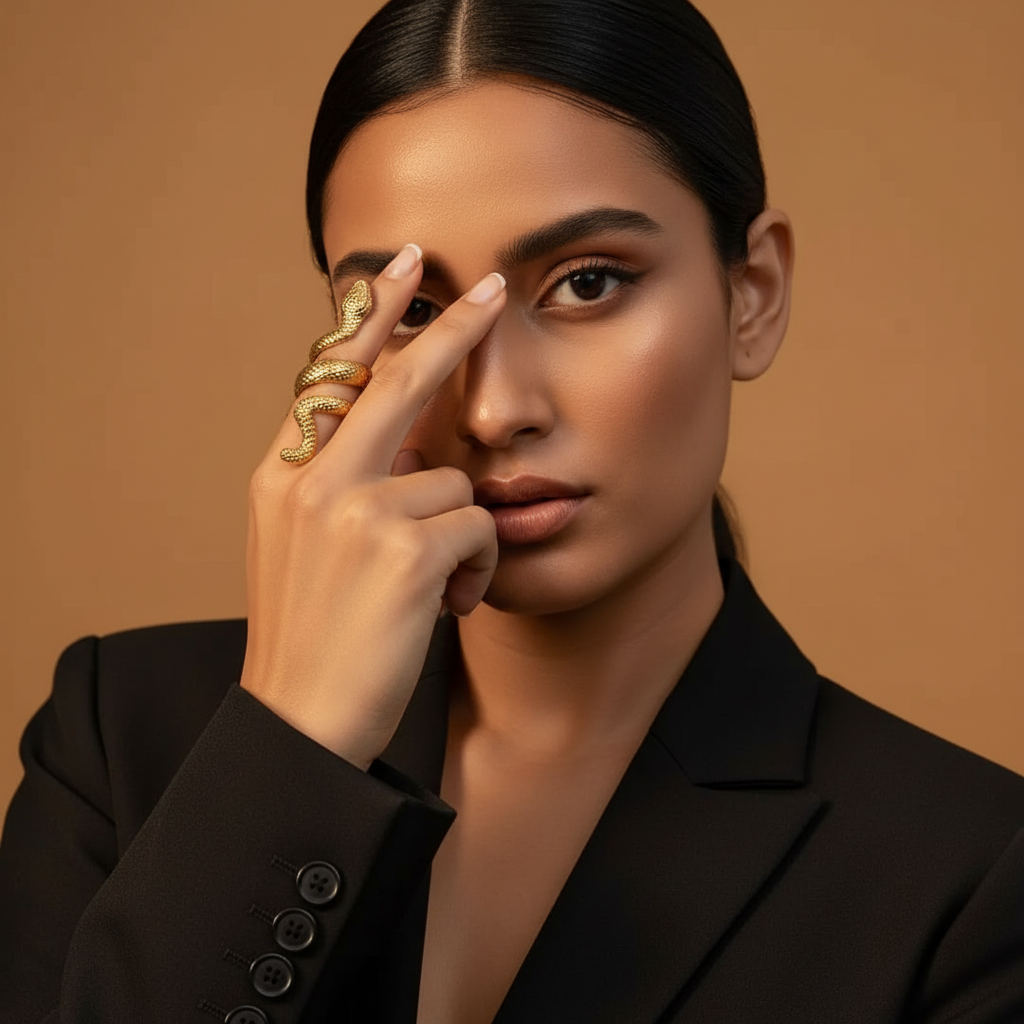 Gold Snake Statement Ring