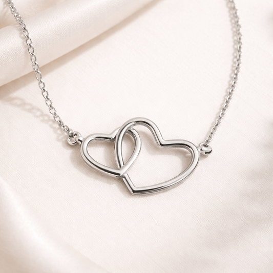 Silver Double Heart Necklace