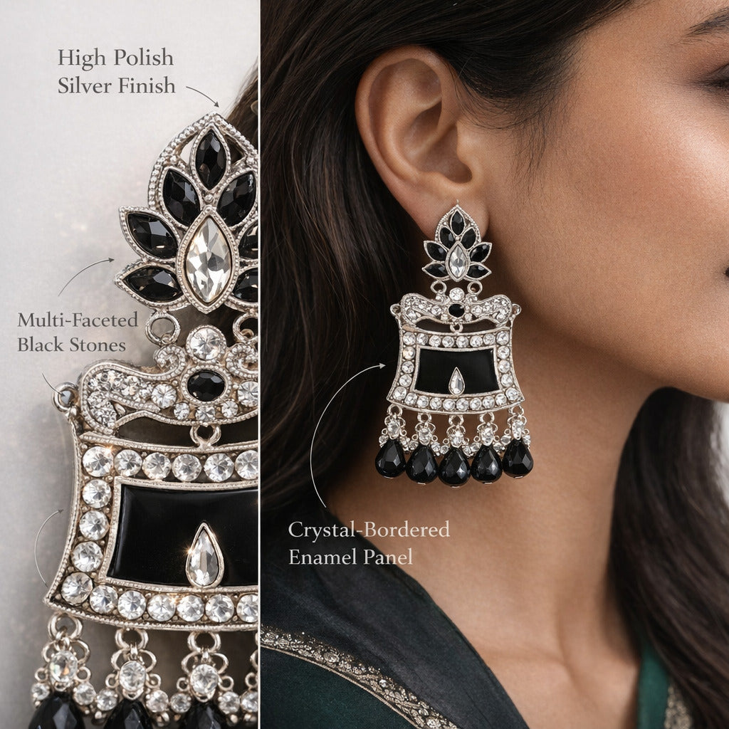 Black Jhumki Traditional Earrings
